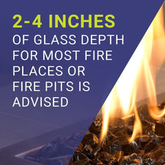 American Fire Glass AFF-AZBLRF-10 1/4-Inch Premium Fire Glass 10-Pounds, Azuria Reflective