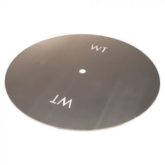 Warming Trends Circular aluminum fire pit burner plate on white background available in 18-59-inch size