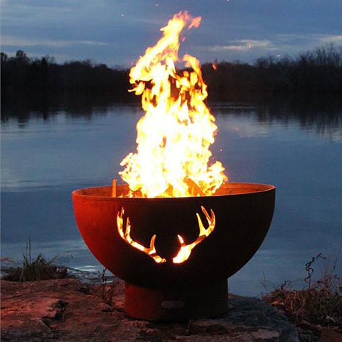 Fire Pit Art Antlers Wood Burning Fire Pit