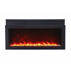 Amantii Panorama Extra Slim Electric Fireplace Built-In with Black Steel Surround