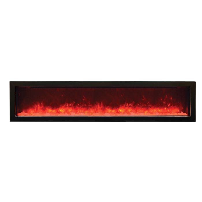 Amantii Panorama Slim Built-In Electric Fireplace with Black Steel Surround