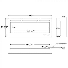 Modern Flames Challenger Recessed Fireplace Specification Drawing