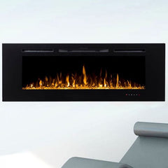 Modern Flames Challenger Recessed Fireplace and Mint Green Chair with White Background