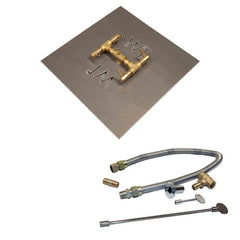 Warming Trends 60K BTU 7.5 x 7.5-Inch Crossfire Original Brass Gas Fire Pit Burner Kit with Square Plate