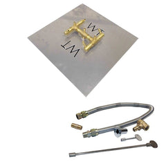 Warming Trends 84K BTU 7.5 x 7.5-Inch Crossfire Original Brass Gas Fire Pit Burner Kit with Square Plate