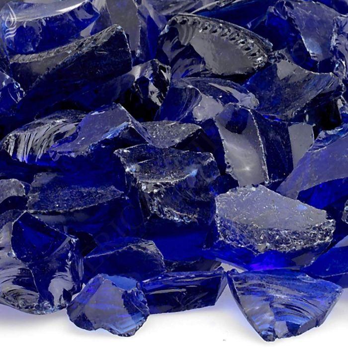 American Fire Glass CG-DKBLUE-M-10 3/4-Inch Fire Pit Glass 10 Pounds, Dark Blue Recycled
