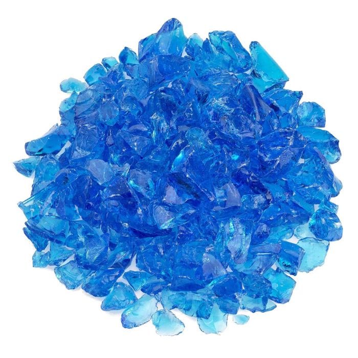American Fire Glass CG-TURQUOISE-M-10 3/4-Inch Fire Pit Glass 10 Pounds, Turquoise Recycled