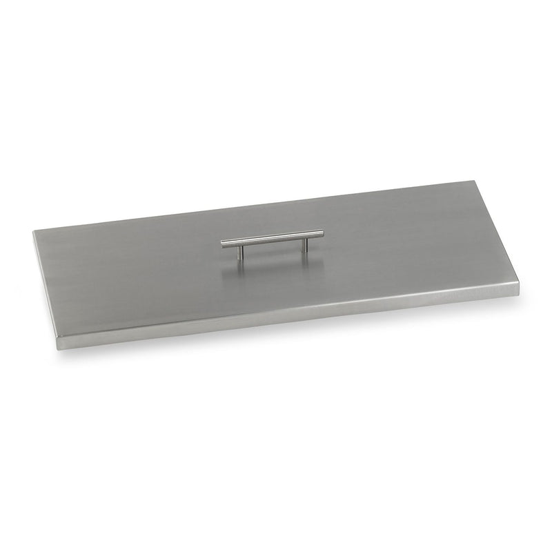 American Fire Glass SS-CV-AFPP-24 Fire Pit Burner Cover Stainless Steel Rectangular 27x11-Inch