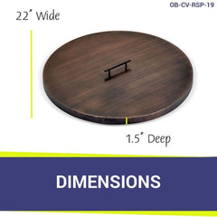 American Fire Glass OB-CV-RSP-19 Fire Pit Burner Cover Oil Rubbed Bronze, Round, 22-Inch