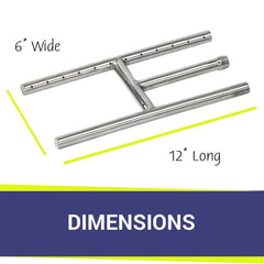 American Fire Glass H-Style Stainless Steel Fire Pit Burner