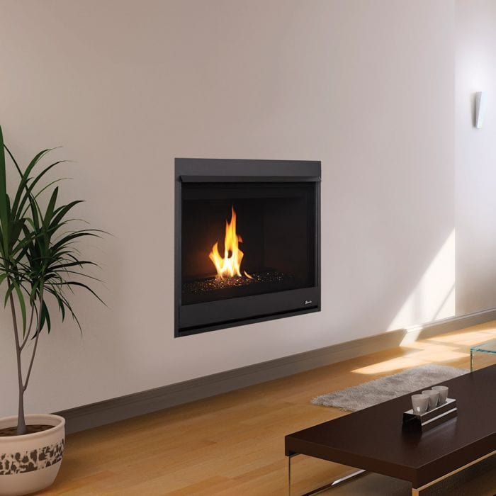 Superior DRC2033 Contemporary Direct Vent Gas Fireplace with Crushed Glass Media, 33-Inch, Electronic Ignition