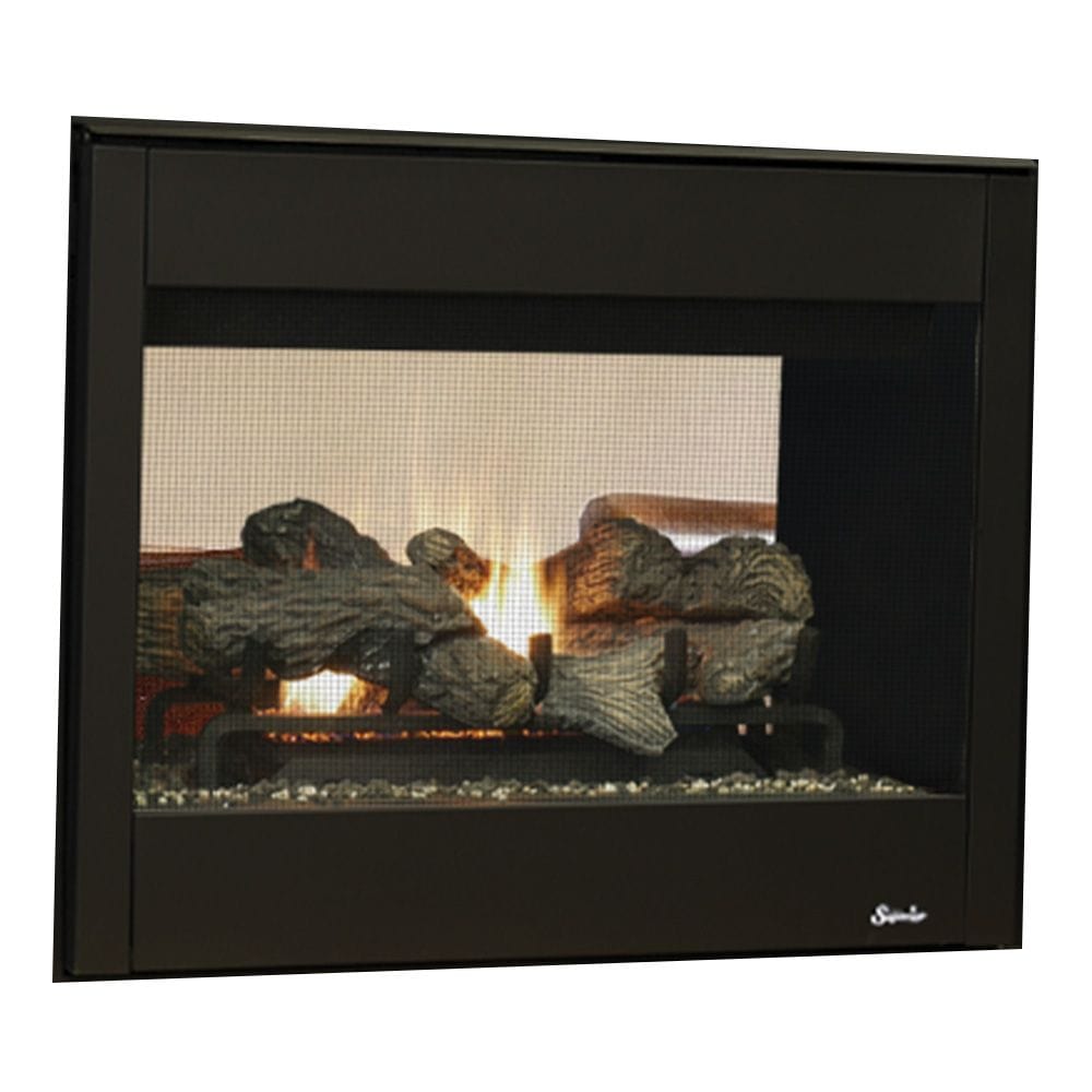 Superior DRT40STDEN Traditional Direct Vent See-Through Gas Fireplace with Split Oak Log Set, 40-Inch, Electronic Ignition, Natural Gas