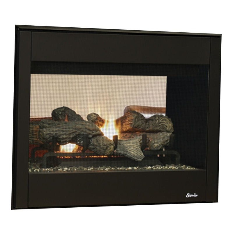 Superior DRT35STDEN See-Through Direct Vent Gas Fireplace with Split Oak Log Set, Electronic Ignition, Natural Gas, 35-Inch