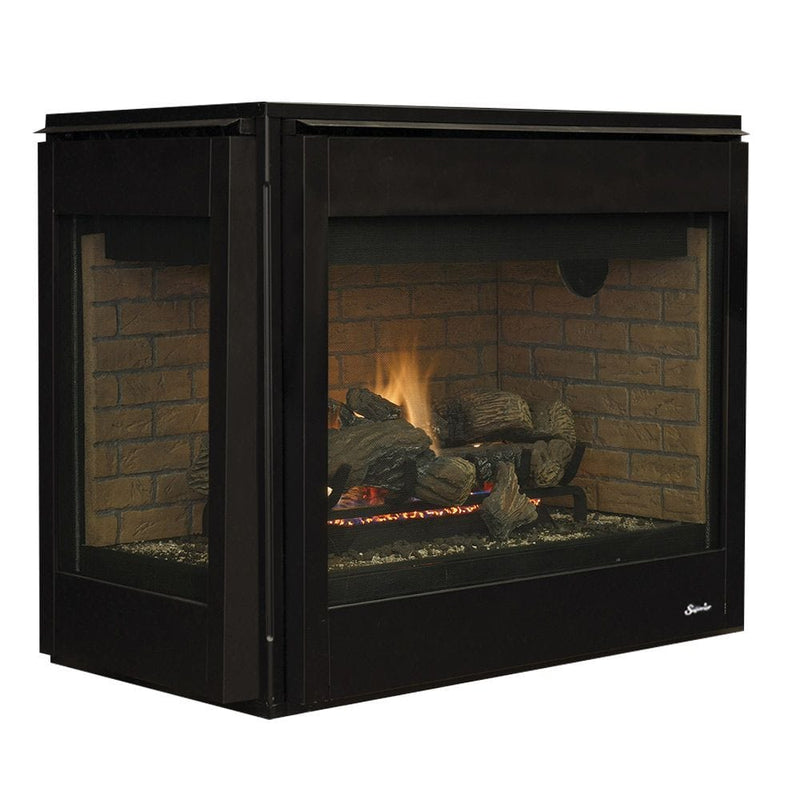 Superior DRT40CDEN Traditional Direct Vent Double Sided Corner Gas Fireplace with Split Oak Log Set, 40-Inch, Electronic Ignition, Natural Gas