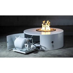 The Outdoor Plus Isla Fire Pit Stainless Steel with Tank of Gas