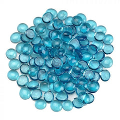 American Fire Glass FB-AQULST-10 1/2-Inch Fire Pit Glass Beads 10 Pounds, Aqua Blue Luster