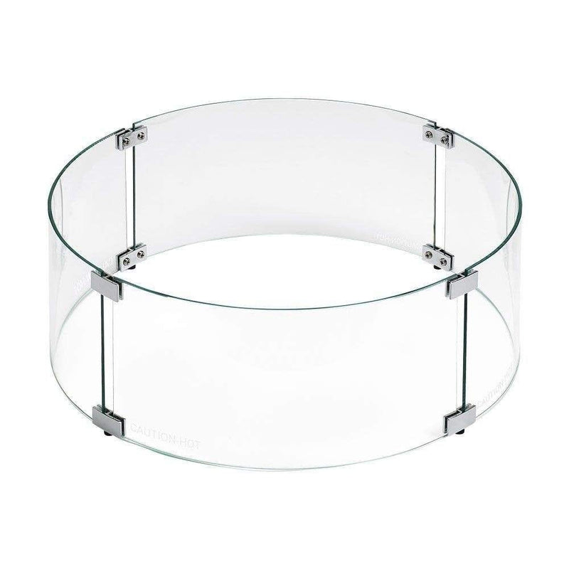 American Fire Glass FG-RSP-25 Fire Pit Glass Flame Wind Guard Round, 29x8-Inch