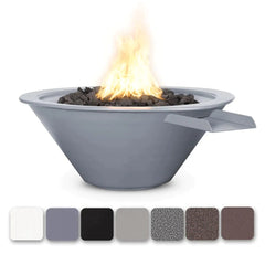 The Outdoor Plus Cazo Powder Coated Fire and Water Bowl Grey Finish with Different Finish Color