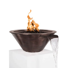 The Outdoor Plus Cazo Fire and Water Bowl Hammered Copper Finish with White Background