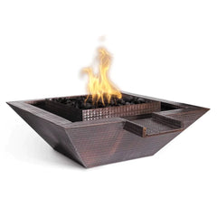 The Outdoor Plus Maya Fire and Water Bowl No Water Hammered Copper Finish with White Background