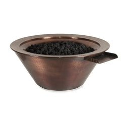 The Outdoor Plus Cazo Fire and Water Bowl Hammered Copper Finish Sample Product with White Background