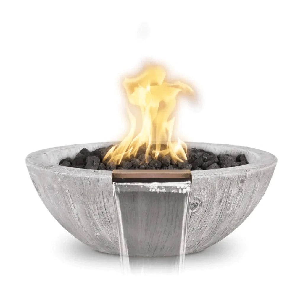 The Outdoor Plus 27-inch Sedona Fire and Water Bowl with Ivory Finish