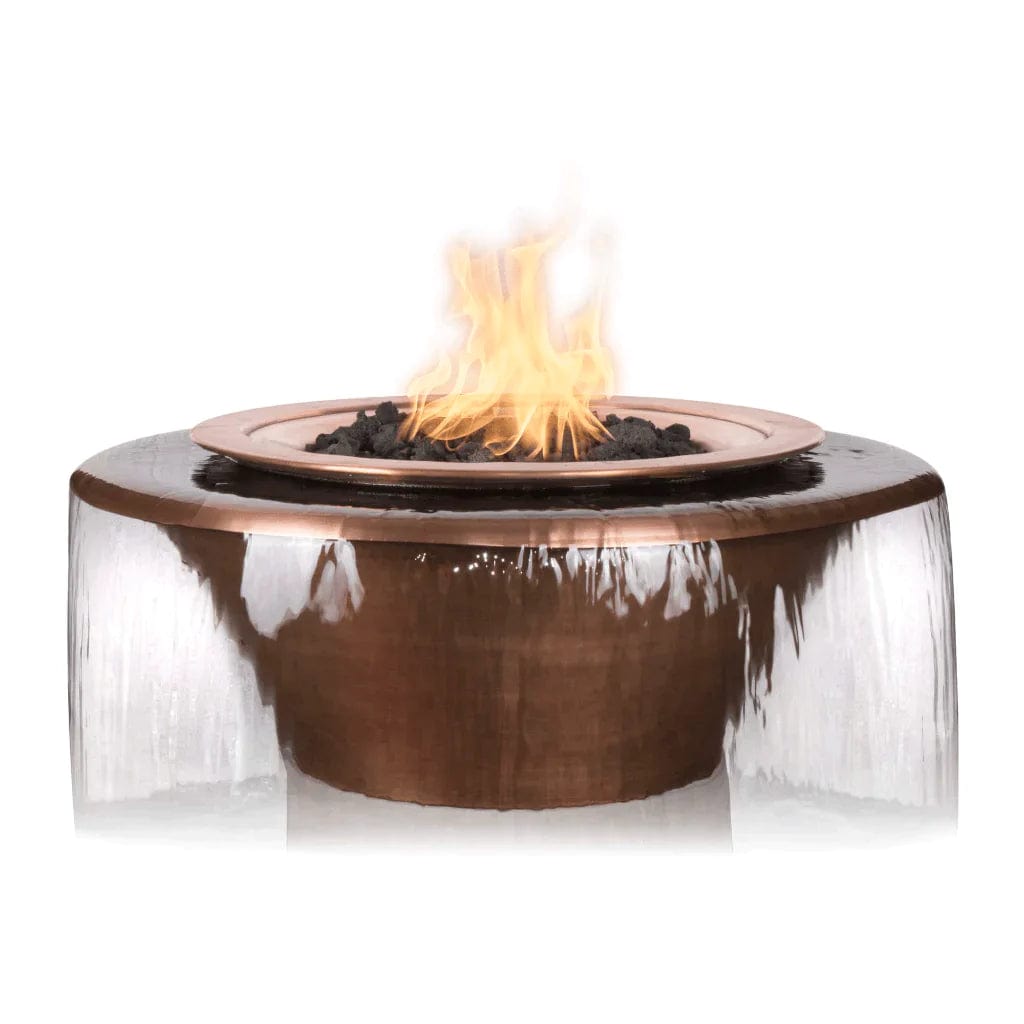 The Outdoor Plus Cazo Fire and 360 Spill Water Bowl Copper Finish with White Background