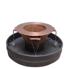 The Outdoor Plus Cazo Fire and Water Bowl Hammered Copper Finish Sample Product with White Background