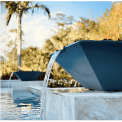 The Outdoor Plus Maya Fire and Wide Spill Water Bowl in the Pool Area View