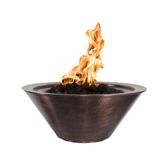 The Outdoor Plus Cazo Fire Bowl Hammered Copper Finish with White Background