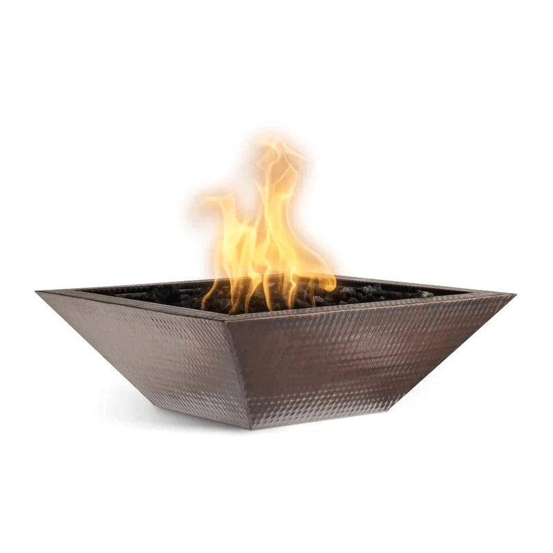 The Outdoor Plus Maya Fire Bowl Hammered Copper Finish with White Background