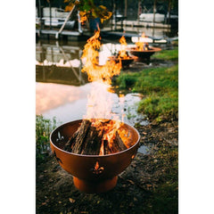 Fire Pit Art FDL Fleur de Lis Gas Fire Pit with Penta 24-Inch Burner
