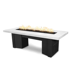 The Outdoor Plus Alameda Fire Table with Black Base and White on Top