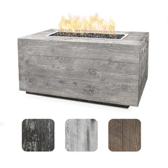 The Outdoor Plus Catalina Fire Pit Table Wood Grain with 3 Different Finish Color