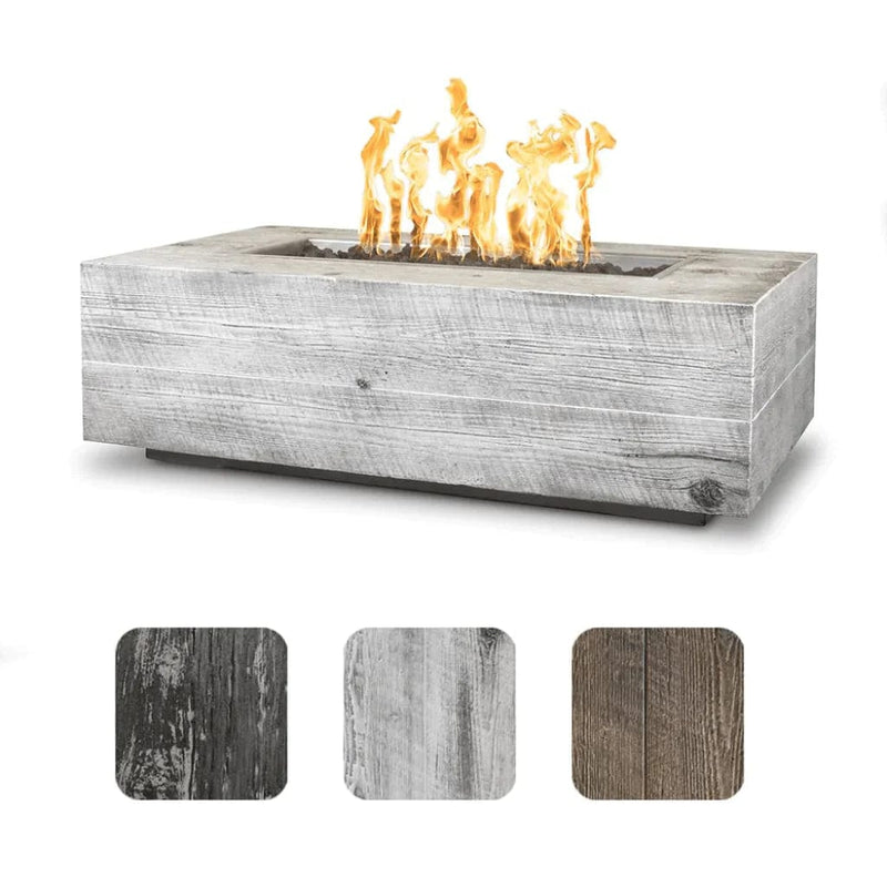 The Outdoor Plus Coronado Fire Pit Wood Grain Ivory Finish with 3 Different Finish