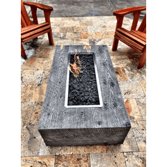 The Outdoor Plus 120-inch Coronado Fire Pit Wood Grain Ebony Finish with 2 Chair