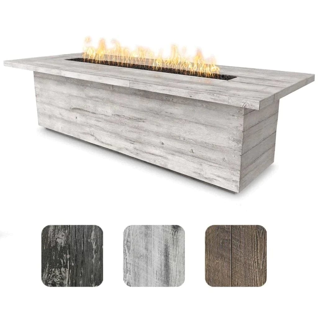 The Outdoor Plus Laguna Fire Pit Wood Grain Ivory Finish with 3 Different Color Finish