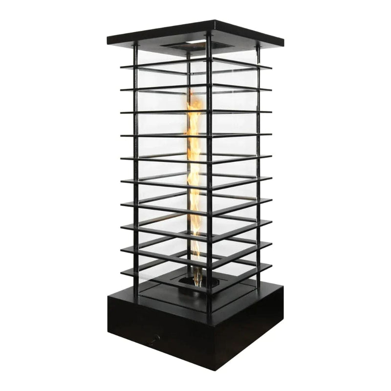 The Outdoor Plus High Rise Fire Tower Powder Coat Black Finish with White Background