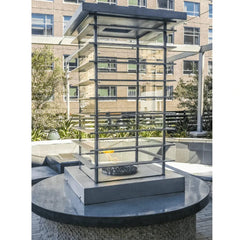 The Outdoor Plus High Rise Fire Tower Stainless Steel Finish in the Backyrad View