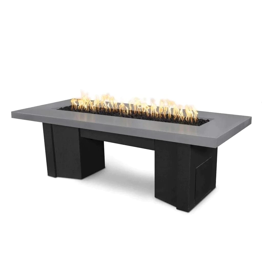 The Outdoor Plus Alameda Fire Table with Chocolate Base and Grey on Top