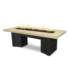 The Outdoor Plus Alameda Fire Table with Chocolate Base and Vanilla on Top