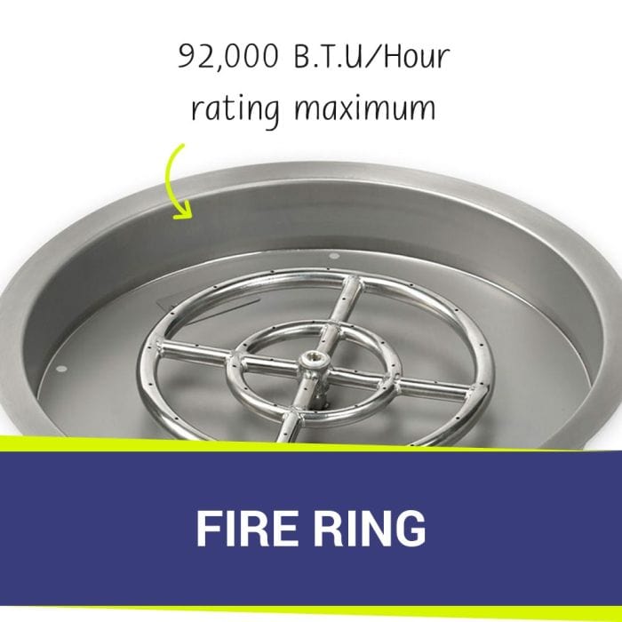 American Fire Glass Stainless Steel Round Drop-in Fire Pit Burner Pan