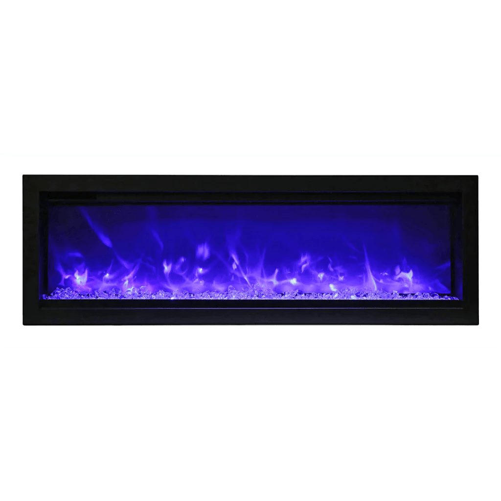 Remii WM-B Series Electric Fireplace Built-In with Clear Media and Black Steel Surround