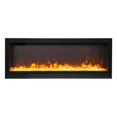 Remii WM-B Series Electric Fireplace Built-In with Clear Media and Black Steel Surround