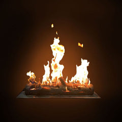 Warming Trends FireStorm Firepit Kit with Yellow Fire in Black Background