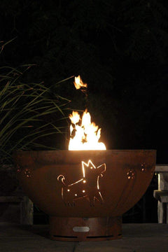 Fire Pit Art FD Funky Dog Gas Fire Pit with Penta 24-Inch Burner