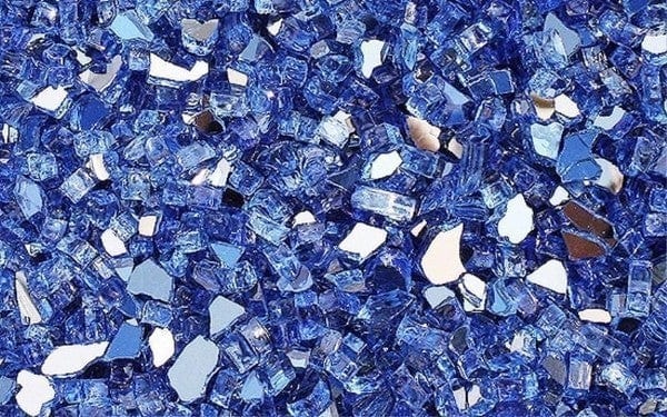 Superior GLO-Sapphire Sapphire Blue Large Crushed Glass Media, 5-Pounds