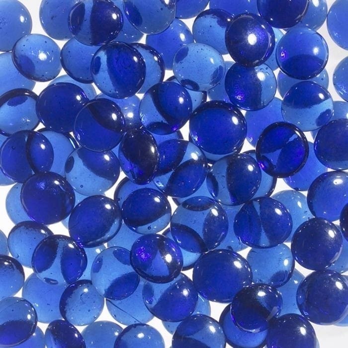 Superior GP43 Decorative Smooth Glass Pebble Media, 6-Pounds, Blue
