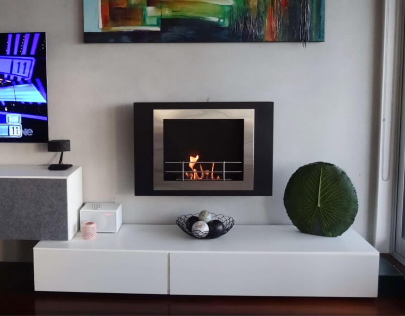 The Bio Flame 34" Prive Wall Mounted Ethanol Fireplace