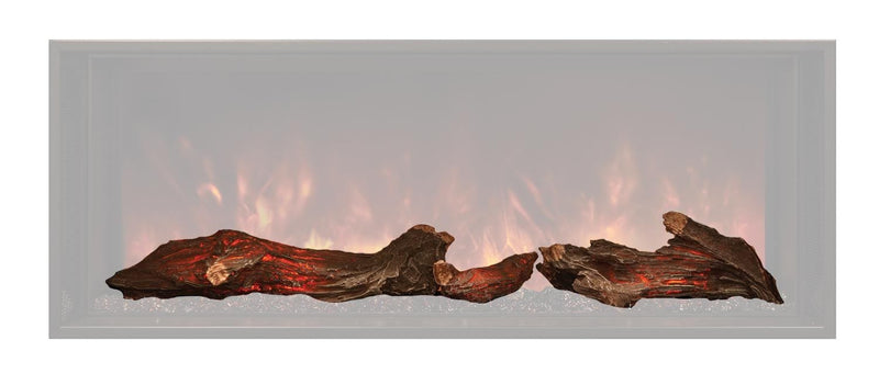 Modern Flames Driftwood Log Set with Internal Lights for Landscape Fullview 2 Electric Fireplace with White Background